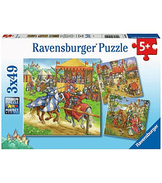 Puzzle 3x49 Caballeros de la Edad Media - Ravensburger