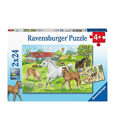 Puzzle 2x24 En los establos - Ravensburger