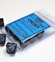 Set de diez dados d10 Opaque Dusty Blue/Copper