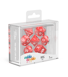 Dice RPG Set Marble Rojo