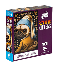 Puzzles Exploding Kittens 1000 piezas: Pug with a Pearl Earring