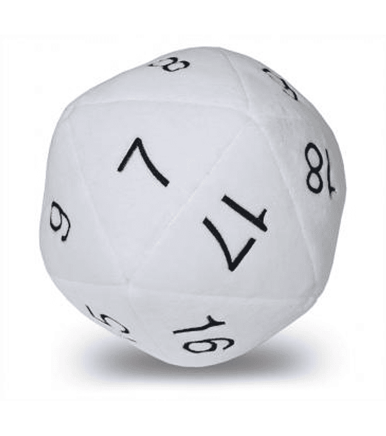 Dado D20 Jumbo Plush Blanco