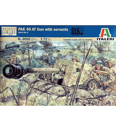 ITALERI GERMAN PAK 40 AT GUN W/SERVANTS