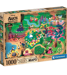 Puzzle Clementoni 1000 Pcs - Alicia en el Pais de las Maravillas Story Maps