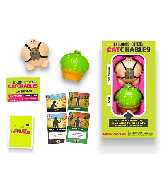 Exploding Kittens Catchables 2-Pack 2 Gato con michi y Catcus