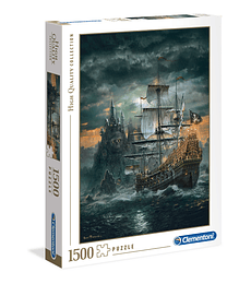 Puzzle 1500 Pcs - The Pirate Ship Clementoni - Caja Compacta