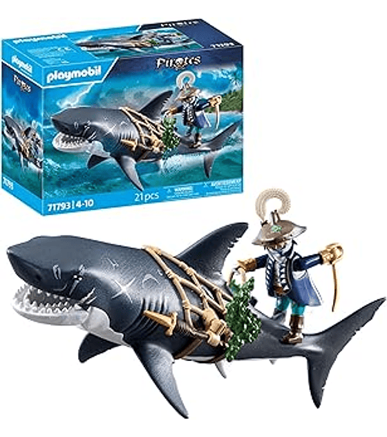 Pirates: Tiburón gigante con pirata