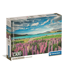 Puzzle Clementoni Lupinos En El Lago Tekapo de 1500 Piezas