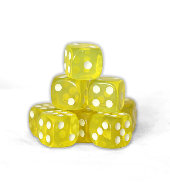 36 Dados 12mm Arkanova - Transparente