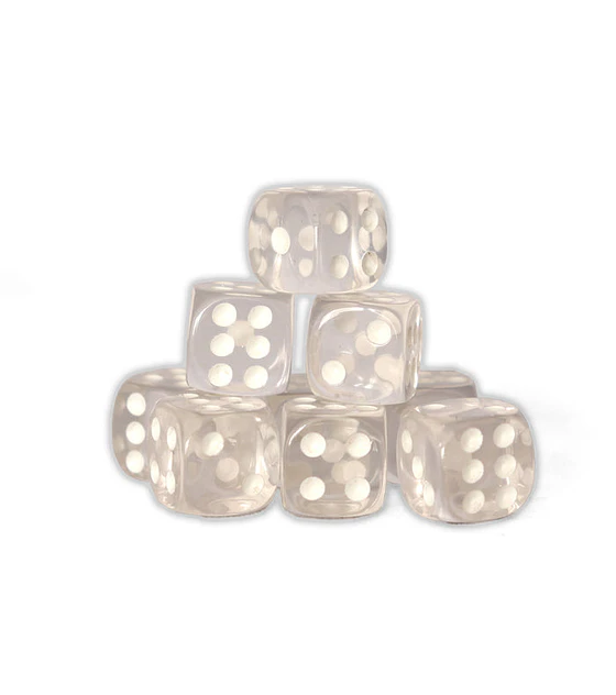 36 Dados 12mm Arkanova - Transparente