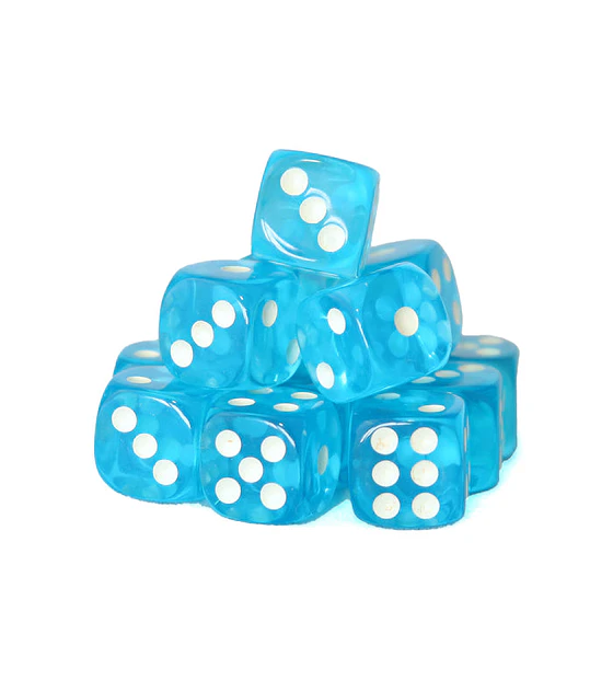 36 Dados 12mm Arkanova - Transparente