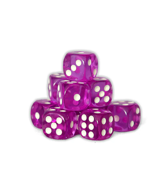 36 Dados 12mm Arkanova - Transparente