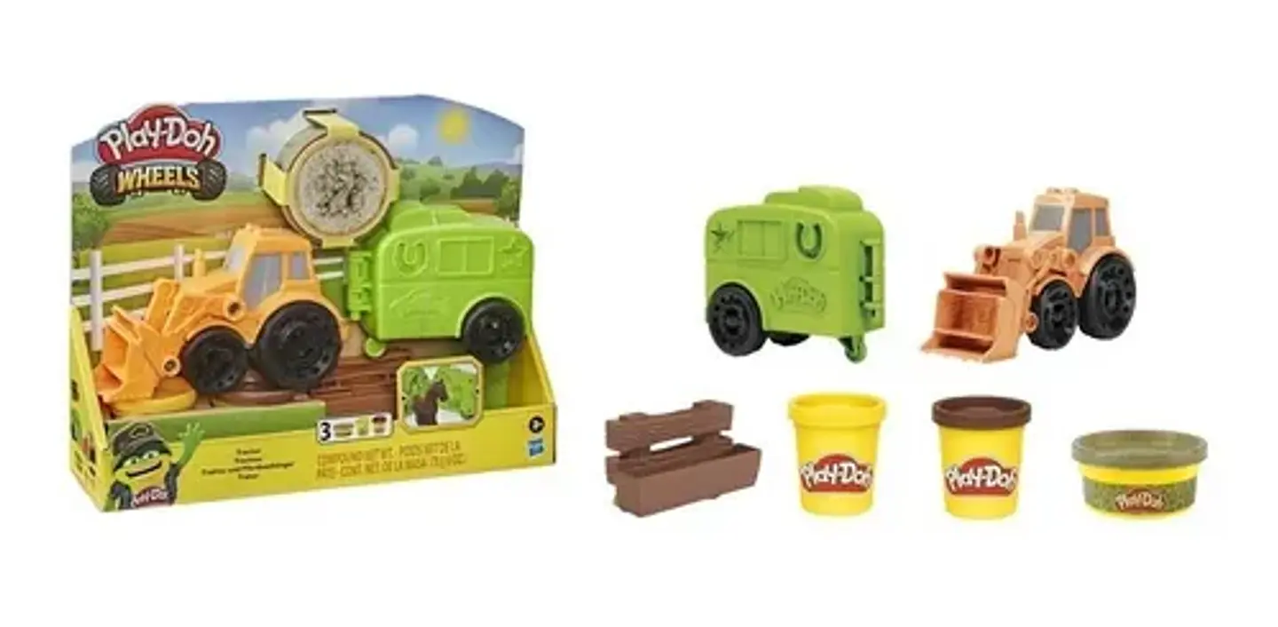 Plastilina Play Doh Wheels Tractor De Granja 3