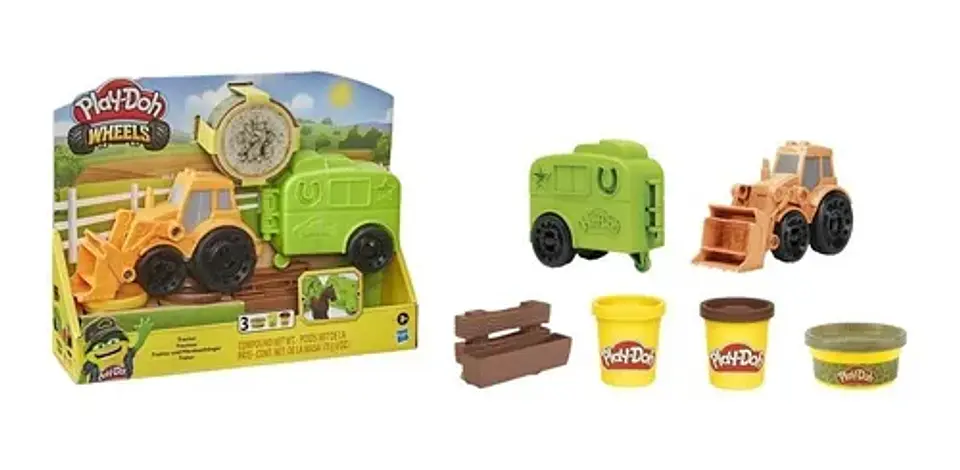 Plastilina Play Doh Wheels Tractor De Granja 3