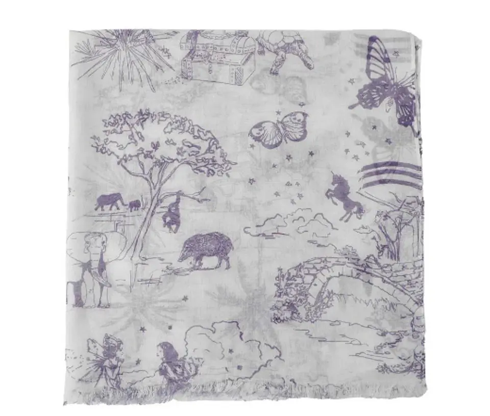 Pashmina Estampado Con Flecos Nereis 2