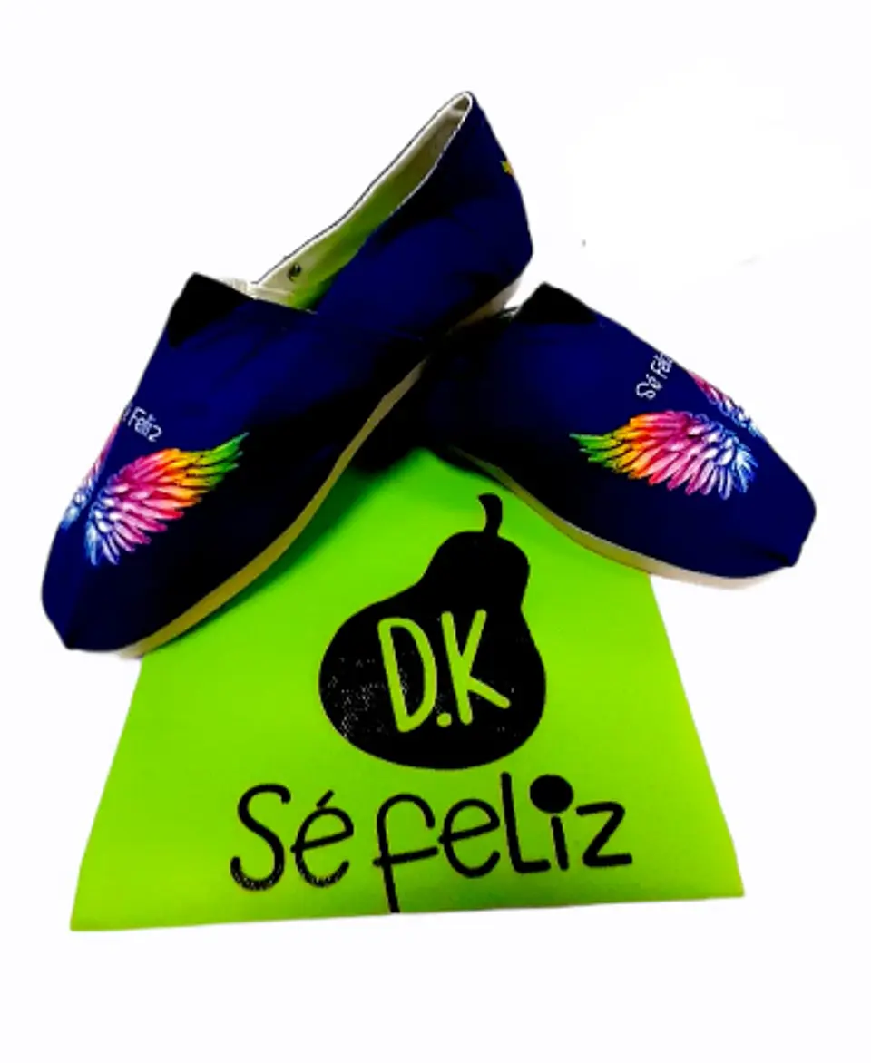 Zapato Pera D.K Azul Alas Arcoíris 1
