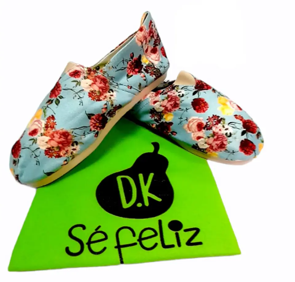 Zapato Pera D.K Azul Flores 3
