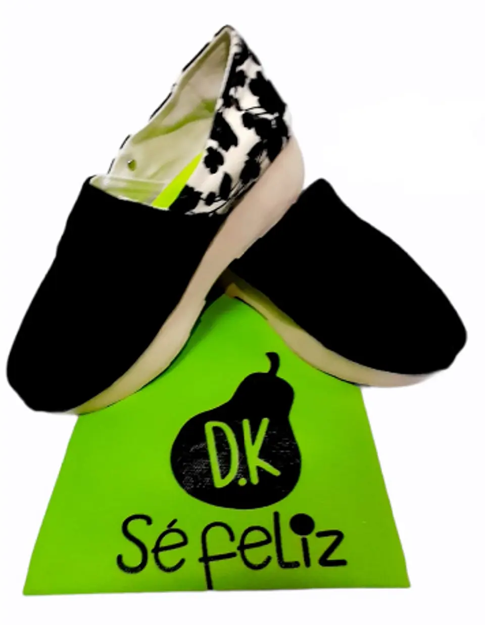 Zapato Pera D.K Plataforma Negra Flores 3
