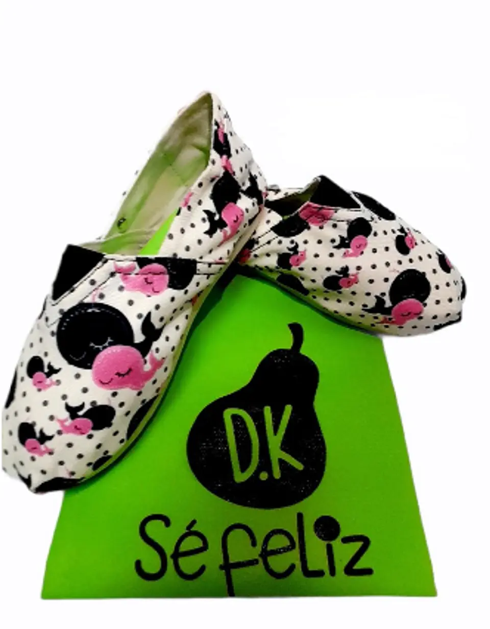 Zapato Pera D.K Negro y Rosado Ballenitas 2