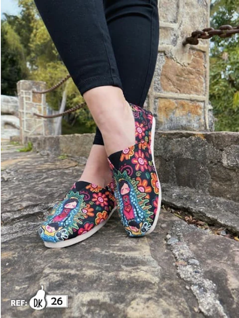 Zapato Pera D.K Niña Estampado Virgen Guadalupe