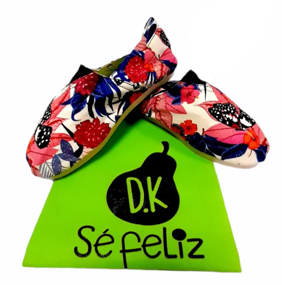 Zapato Pera D.K Flores Rosado/Azul 2