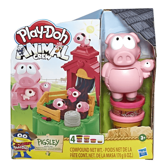 Play-doh Animal Crew-juego Pigsley Y Sus Cerditos En El Lodo