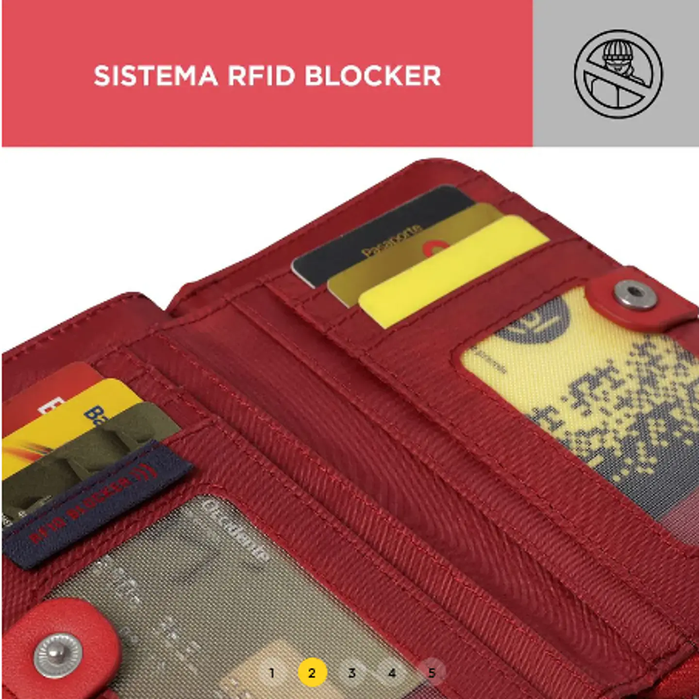 Billetera Pu Leather Rfid Sepia 10
