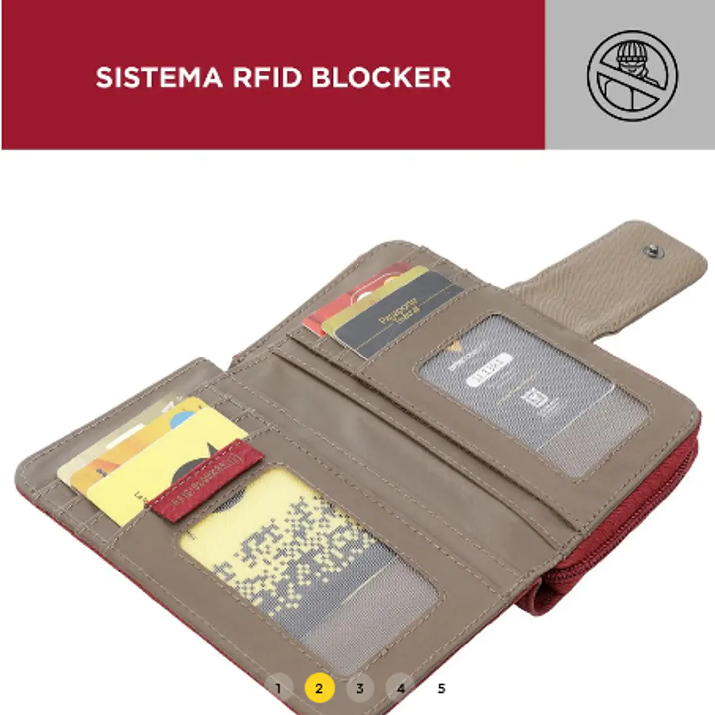 Billetera Pu Leather Rfid Kinga 2