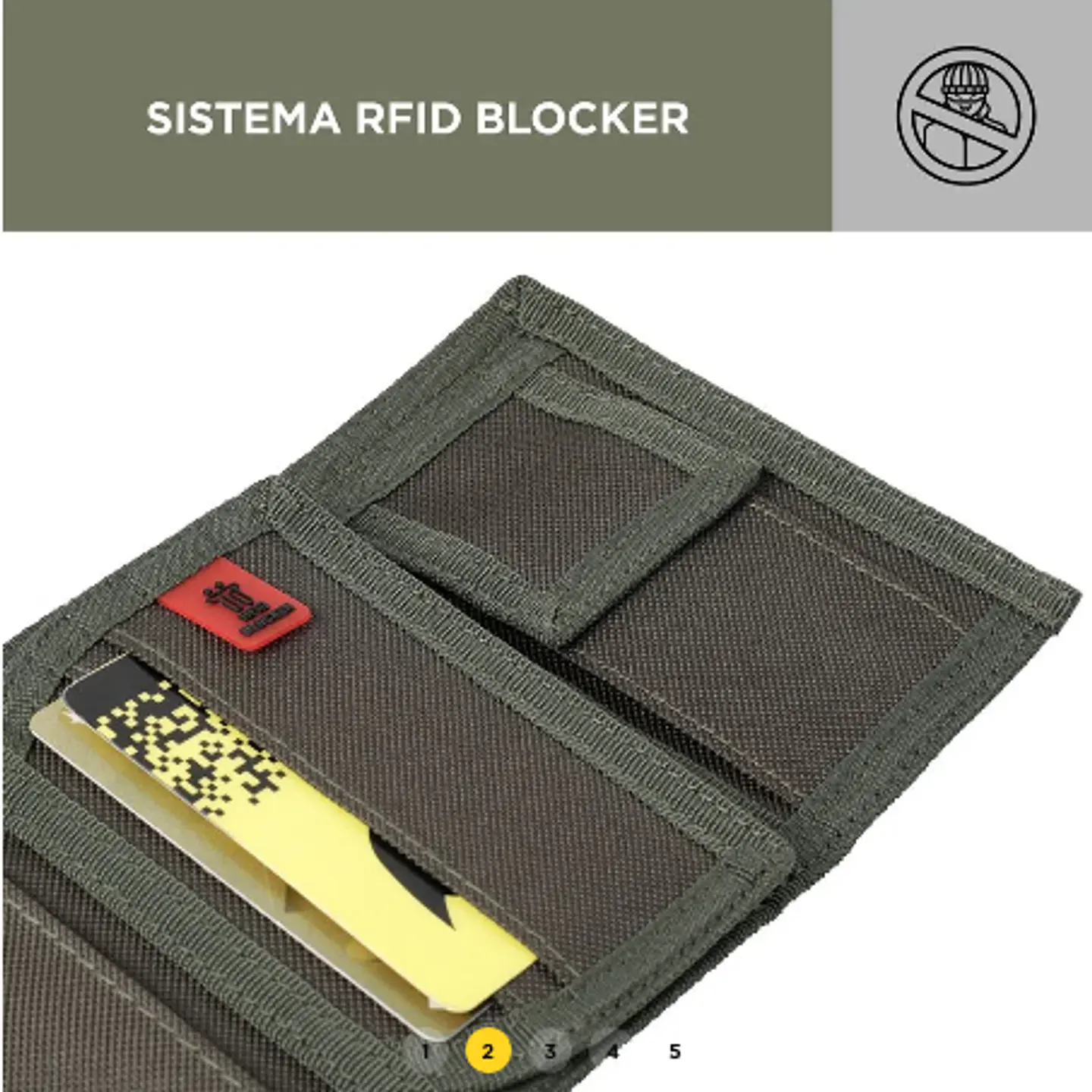 Billetera Lona Rfid Con Cadena Meeting 5