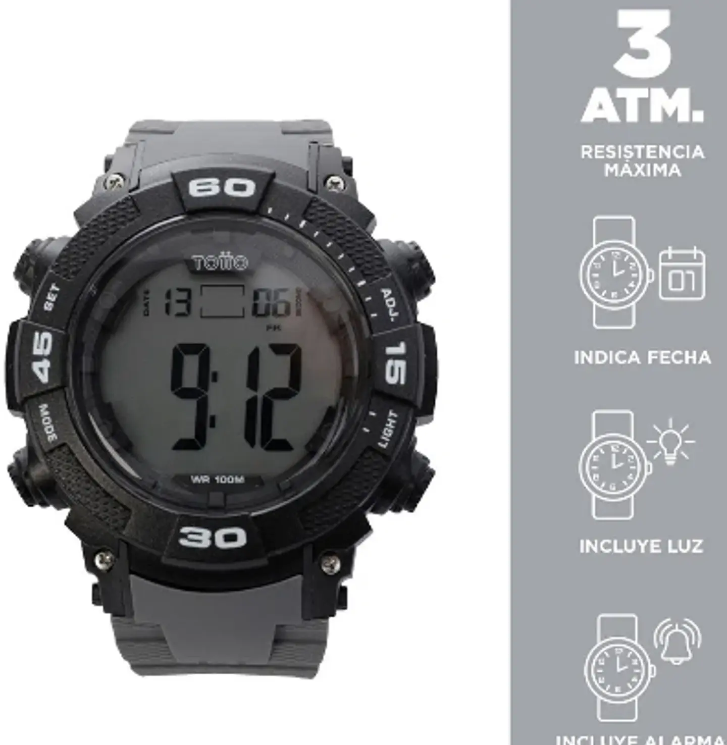 Reloj Digital 10 Atm Rutary 8