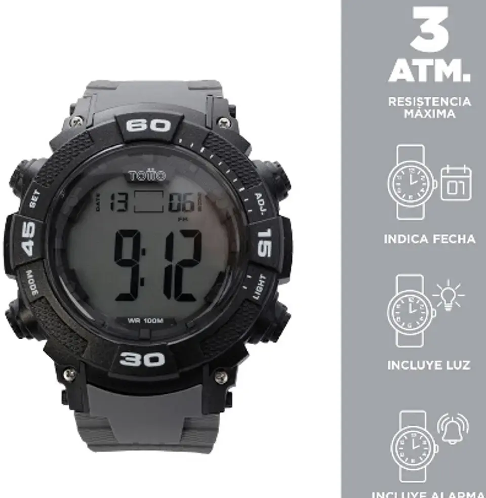 Reloj Digital 10 Atm Rutary 8