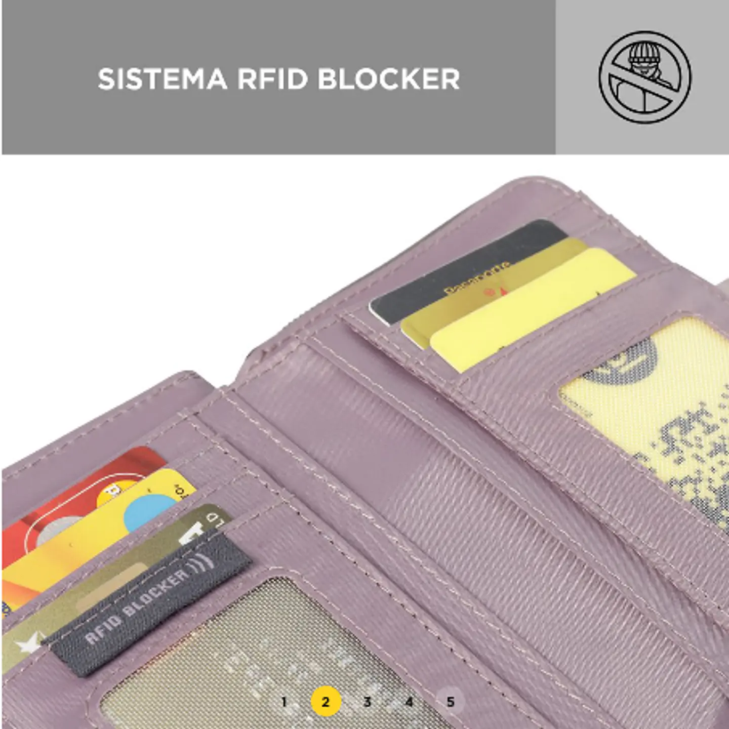 Billetera Pu Leather Rfid Kinga 7