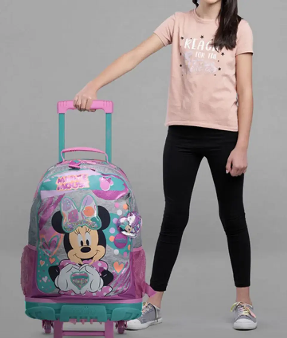Morral Con Ruedas Para Niña Minnie L 3