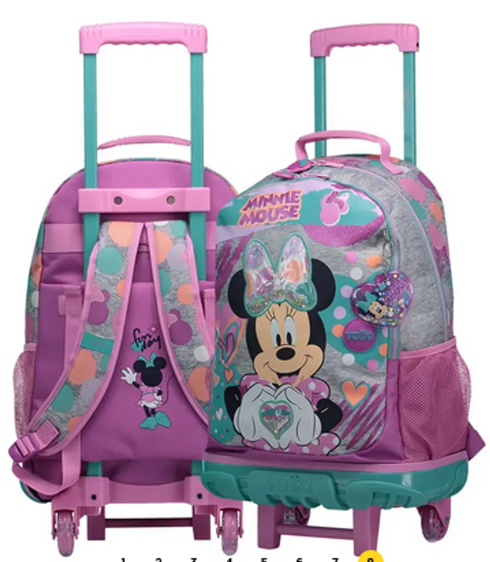 Morral Con Ruedas Para Niña Minnie L 8