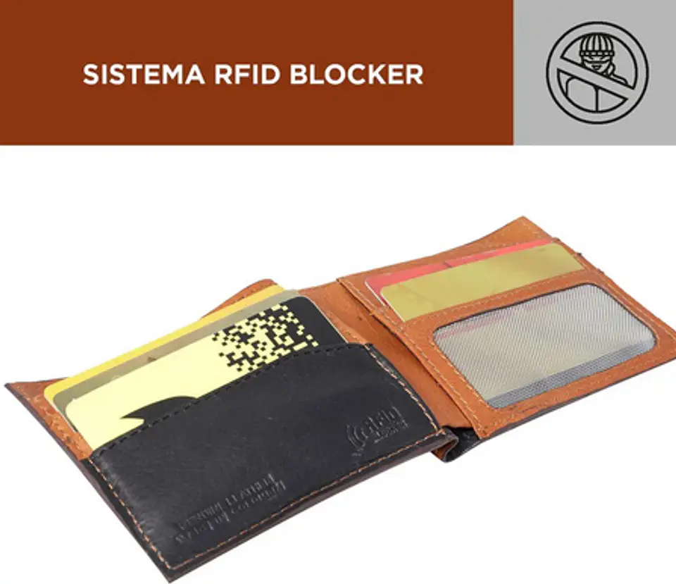 Billetera 100% Cuero Con Rfid Blocker Malik 6