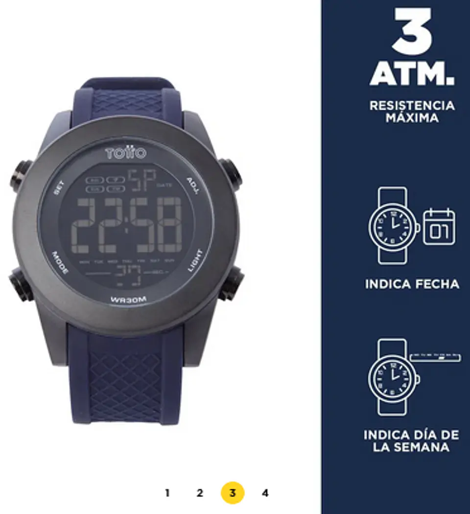 Reloj Digital  Totto 3 Atm Digy 3