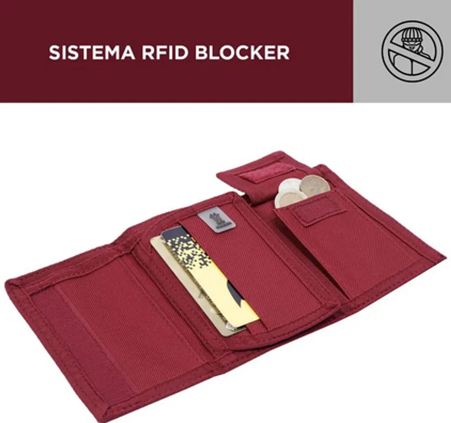 Billetera Lona Rfid Con Cadena Meeting 17