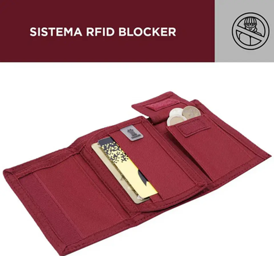 Billetera Lona Rfid Con Cadena Meeting 17