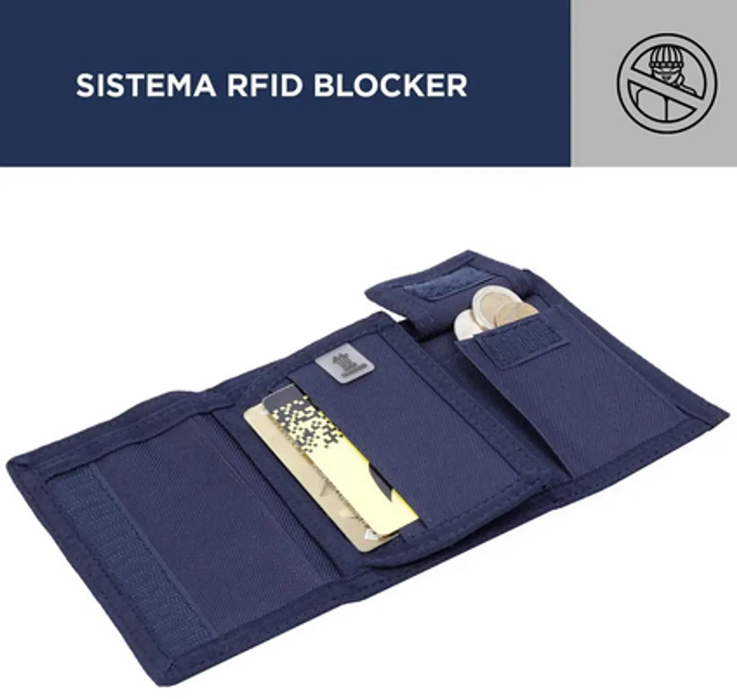 Billetera Lona Rfid Con Cadena Meeting 27