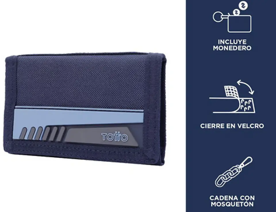Billetera Lona Rfid Con Cadena Meeting 29