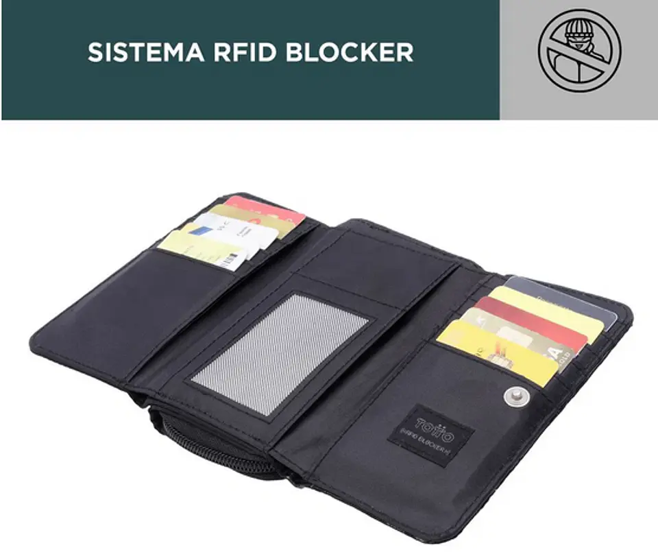 Billetera Lona RFID Karasu 2