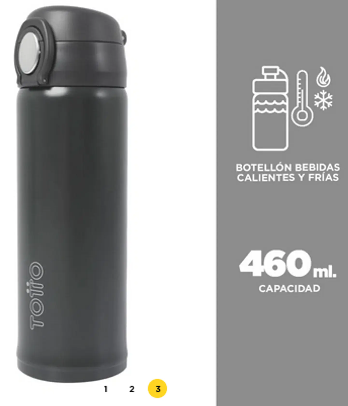 Botellón Metálico Con Botón Automático Miyako  3