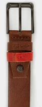 Cinturón Unifaz Geranio De Cuero Para Hombre Costura Decorativa - Miniatura 2