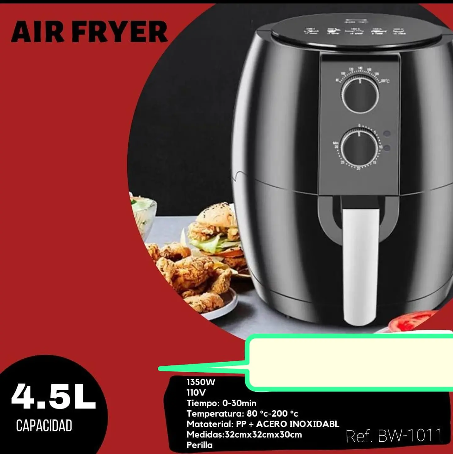 Freidora de Aire Air Fryer 4.5L 1