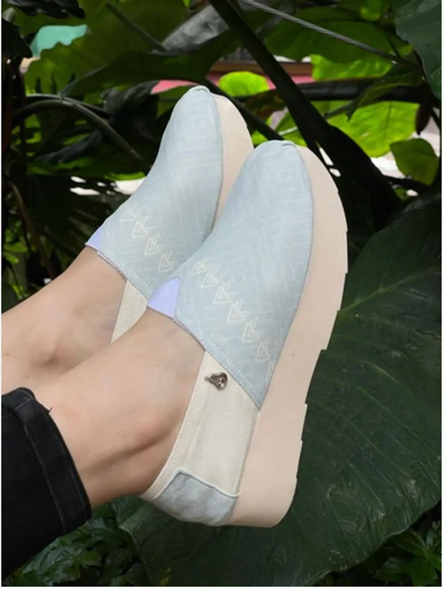 Zapato Pera D.K Plataforma Beige/Azulcielo 1