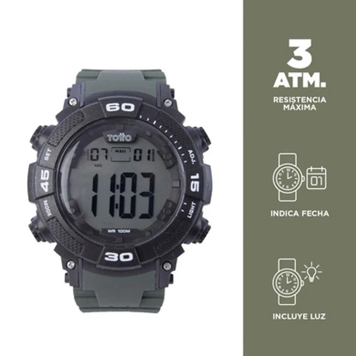 Reloj Digital 10 Atm Rutary 12