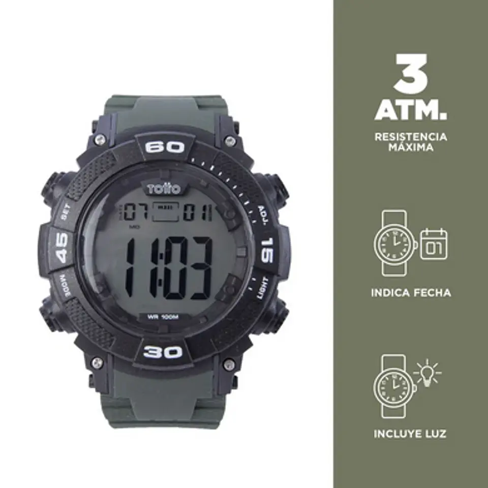 Reloj Digital 10 Atm Rutary 12