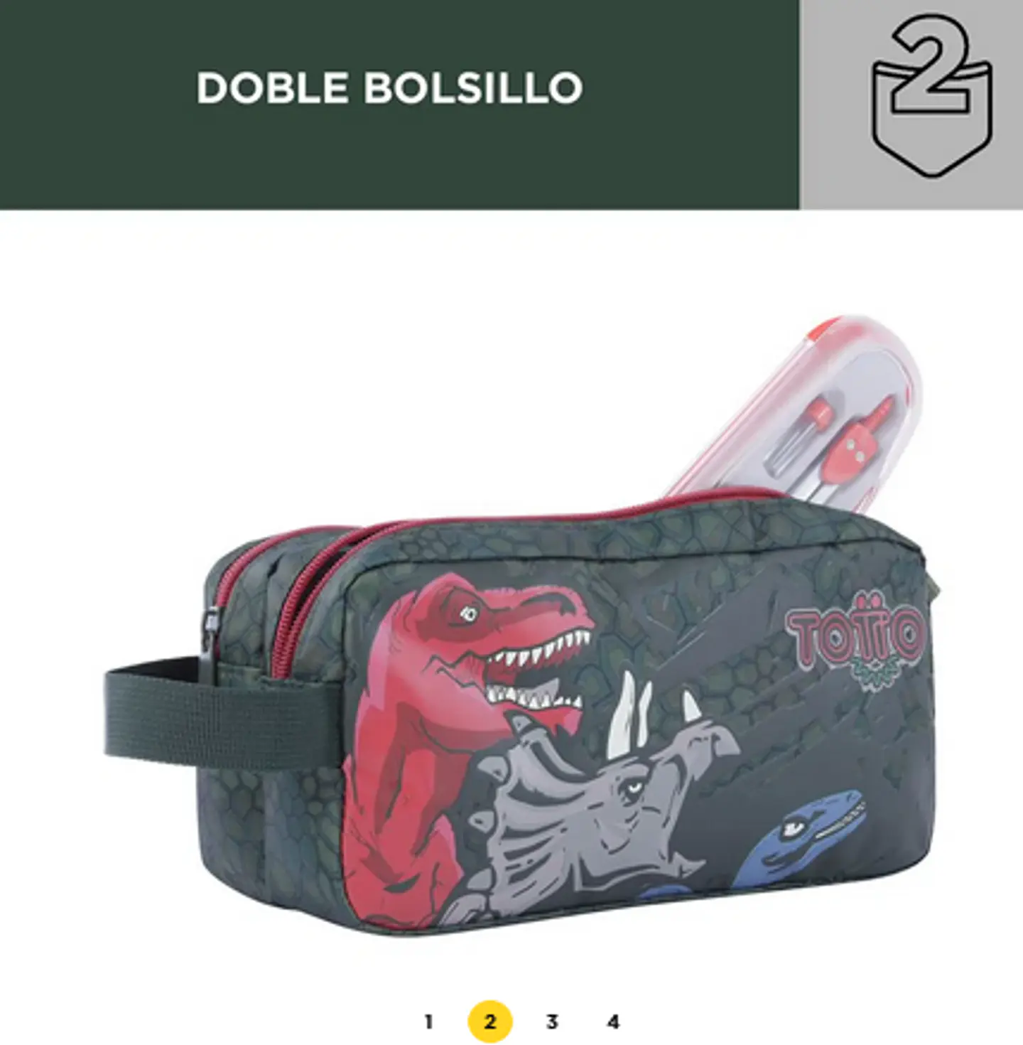 Cartuchera T-Rex 3di 1