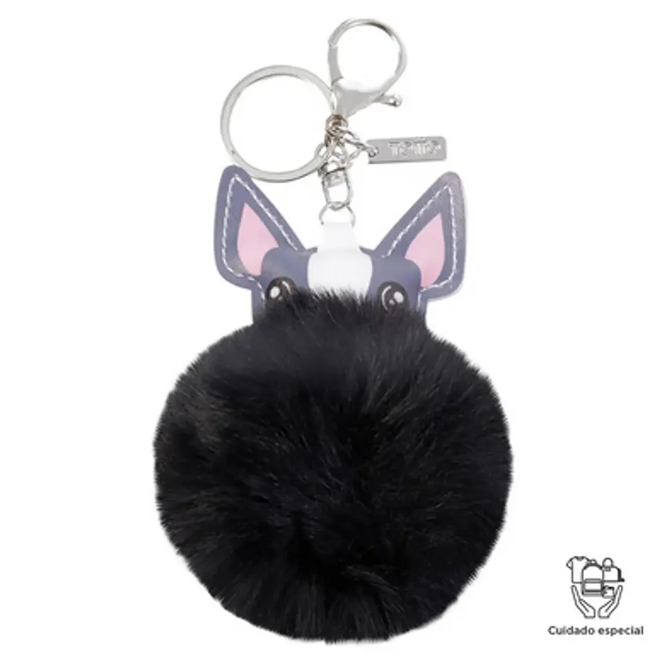 Llavero De Felpa Y Pu Leather Pug 1