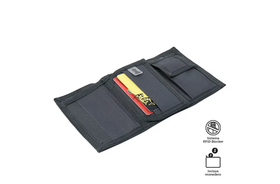 Billetera Lona Rfid Con Cadena Meeting 38